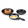 Set tiganësh Ambition Clever Kitchen, 3 copë, dorezë e heqshme, i zi