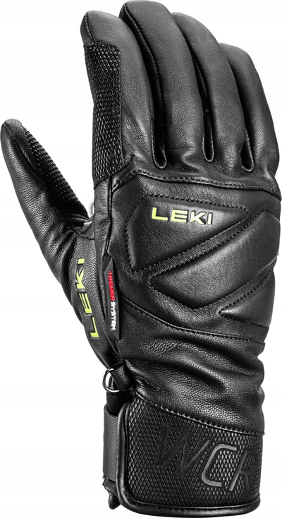 Doreza skish Leki WCR Venom Speed 3D, lëkurë, të zeza Ice Lemon