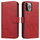 Kuti mbrojtëse PhoneLook Flip Case për Samsung Galaxy S25, me kapak magnetik, me xhepa kartash, e kuqe