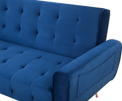 Divan krevati Beliani Selnes, kadife, me xhep anësor, blu