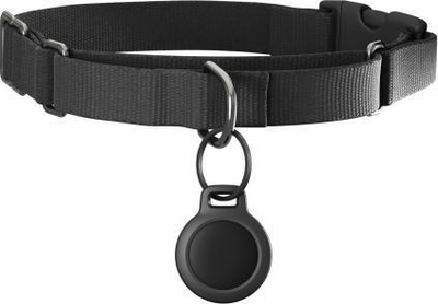 Mbajtëse Rugged për AirTag, polikarbonat TPU, me unazë çelsash, e zezë