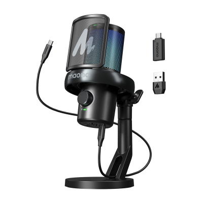 Mikrofon gaming Maono DM40 Pro, wireless, USB C, RGB, i zi