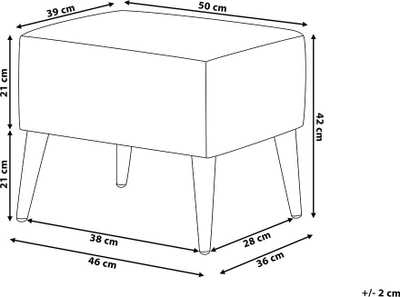 Tabure MANTEO Footstool, pambuk, këmbë druri, mente e gjelbër
