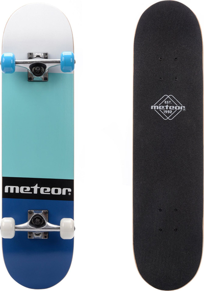 Skateboard Meteor Classic Profiled Wooden, rrota 54 mm, kushineta ABEC 5, blu mint