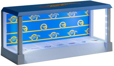 Витрина за изложување Hot Wheels Garage Display Case Light, LED осветлување, за 7 автомобили, повеќебојна