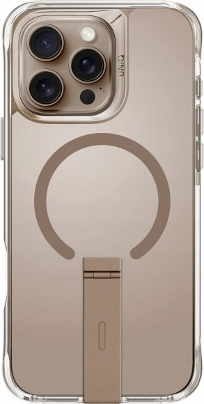 Mbrojtëse telefoni Uniq Eleva për iPhone 16 Pro 6.3", me suport vertikal, MagSafe, gold