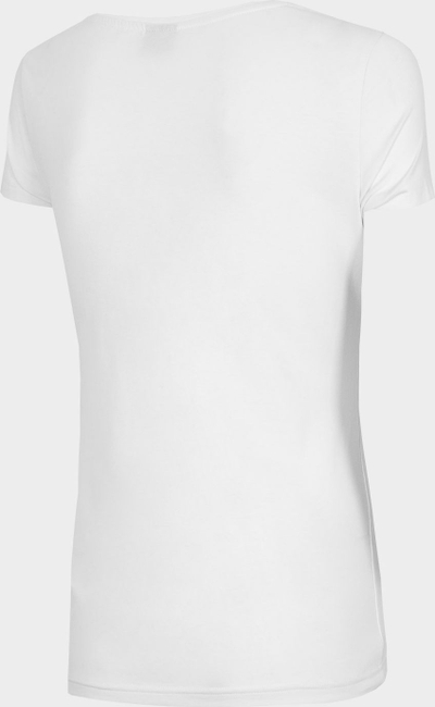 Bluzë T-shirt për goca 4F H4Z22-TSD353, pambuk elastan, jakë rrumbullake, e bardhë