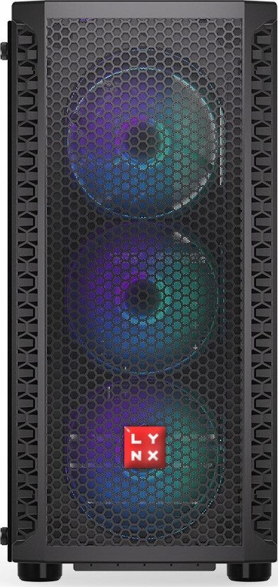 Kompjuter gaming Lynx Challenger 10462976, kornizë xhami, dritat RGB, i zi