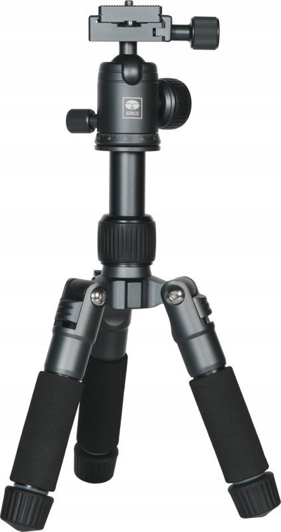 Tripod tavoline SIRUI TT-50, mini, alumin, me kokë sferike dhe mbajtëse telefoni, i zi