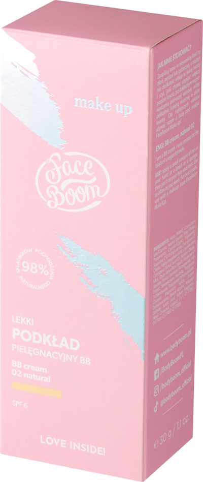 Krem BB Body Boom Lightweight Care Foundation BB 02, 30g, mbulim i lehtë, efekt natyral