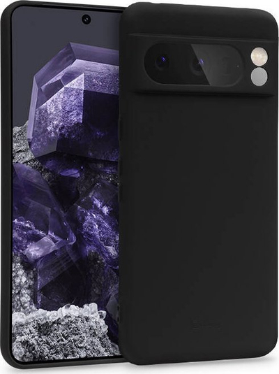 Kase telefoni Crong Color Cover për Google Pixel 8 Pro, silikon liquid, mbrojtje komplet, e zezë