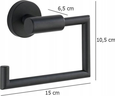 Mbajtëse letre higjienike Wenko BOSIO, çelik inox, montim në mur, e zezë mat
