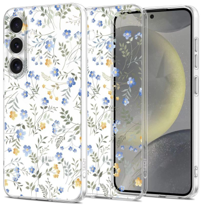 Kapak telefoni Tech-Protect FlexAir Spring Flowers për Samsung S25, gome TPU e butë, i tejdukshëm me lule