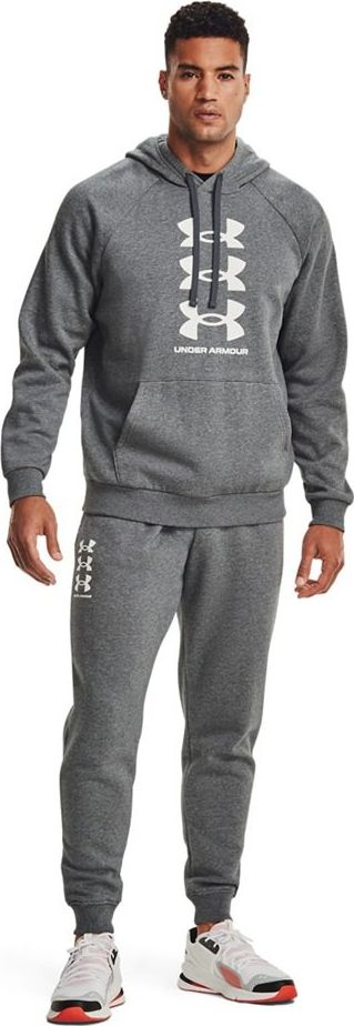 Pantallona dres Under Armour Rival Fleece 3Logo Jogger, për burra, me fleece, gri e errët