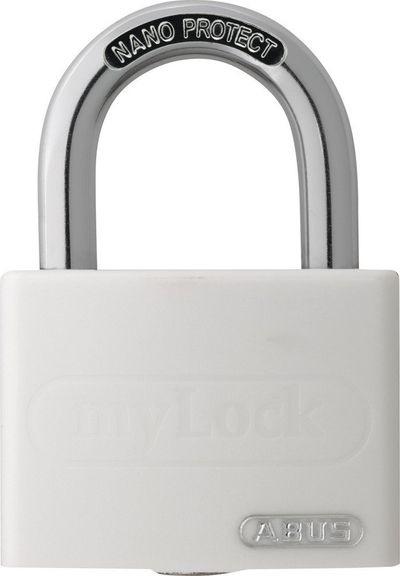 Катанец за сигурност Abus MyLock T65AL, со клуч, алуминиумско тело, бел