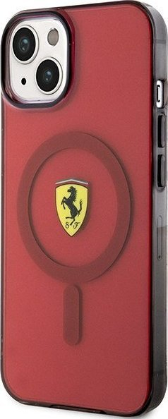 Mbrojtëse telefoni Ferrari Translucent MagSafe, iPhone 14 6.1", e kuqe transparente