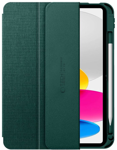 Куќиште Tech Protect SC Pen Canvas за iPad 10.9" 2022 и 11" 2024, со држач за молив на јаболко, зелена мов