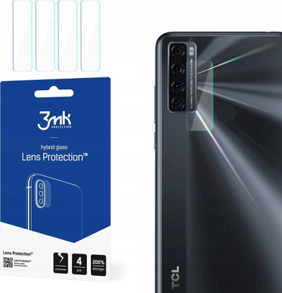 Mbrojtës kamere 3mk Lens Protection për TCL 20 SE, xham hibrid, set me 4 copë, transparent