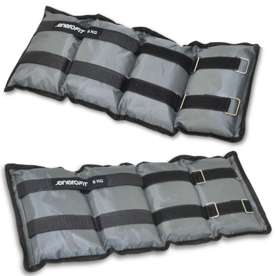Pesha për kyçe EB Fit, set 2x6kg, për duar edhe këmbë, gri
