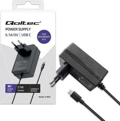 Karikues PD Qoltec Super Fast, 27W, USB C, i zi