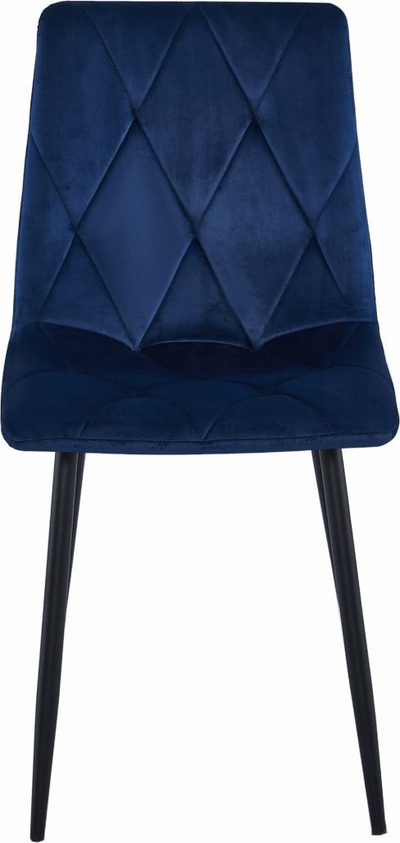 Karrige OSKAR Libra, kadife navy blue, këmbë t'zeza metal, set me 2 copa