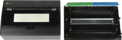 Kasetë shpërndarëse sipërfaqësore Elegant RN 1x12 PE+N, 12 module, IP40, e zezë