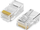 Konektor RJ45 UTP 8P8C Cat5 5e, set 100 copë, transparent