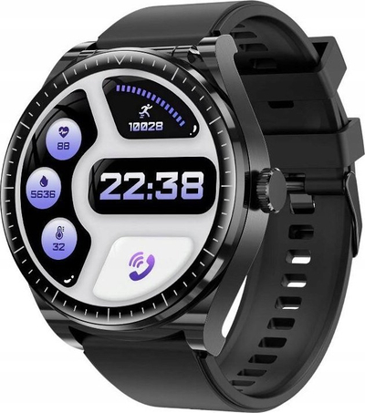 Smartwatch BlitzWolf BW-HW1, me kufje TWS, Bluetooth, i zi