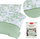 Set çarçafësh Matex Cotton Bedding Leaves 2, 220x200 cm, pambuk, e bardhë jeshile
