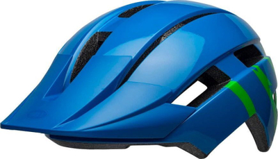 Helmetë biçiklete Bell Sidetrack II Youth, 50–57 cm, 14 vrima ajrimi, blu me të gjelbër