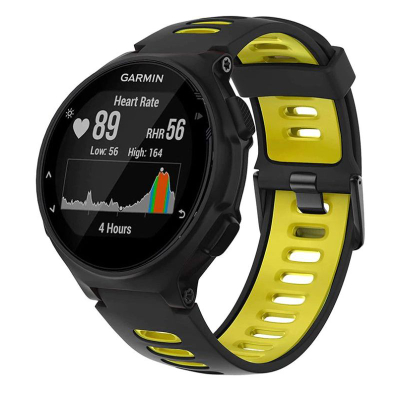 Rrip ore inteligjente Garmin G02, silikoni sportiv, universal, i zi e verdhë