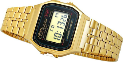 Orë dore Casio Vintage A159WGEA 1, dixhitale, rezistente ndaj ujit, ngjyrë ari