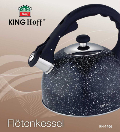 Ibrik me fishkëllimë KINGHOFF KH-1406 MERMER, 2.6 L, i zi
