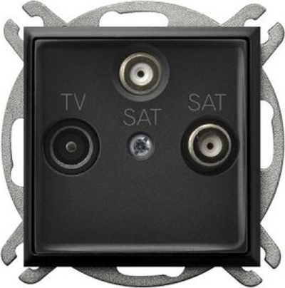 Prizë muri RTV SAT Ospel Aria GPA-U2S/m/33, dyshe, metalike, e zezë