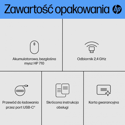 Maus Wireless HP 710 Rechargeable Silent (6E6F2AA), Bluetooth ,5.3/2.4 GHz, i zi