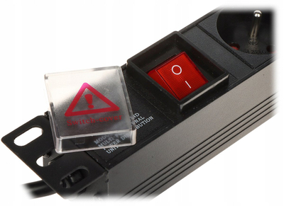 Енергетски панел за шкаф Power PD-6/R-USB, 6 излези, 2x USB, 1.8m, црн