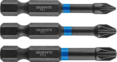 Set bite kaçavide Graphite Impact PZ1 PZ2 PZ3, 50mm, 3 copë, ngjyrë e zezë