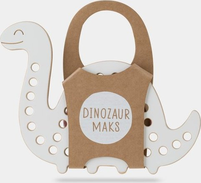 Lodër druri Milin Dinosaur Maks, qepëse me litarë, e bardhë