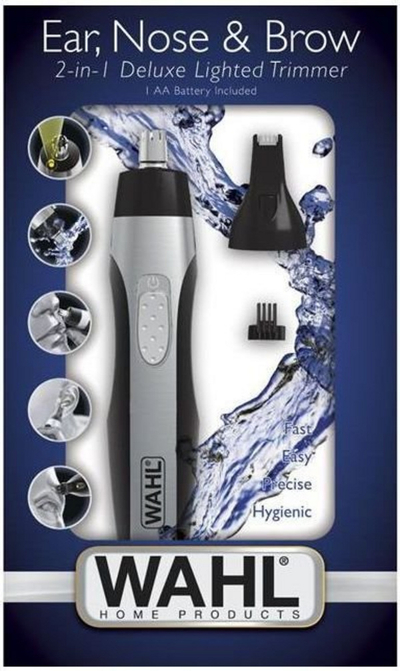 Makinë për rrojë Wahl Deluxe (për veshë, hundë, vetulla), 2-në1, e hirtë