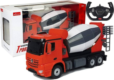 Makina me telekomandë Rastar Mercedes Benz Arocs, mikser betoni 1:14, me drita, e kuqe