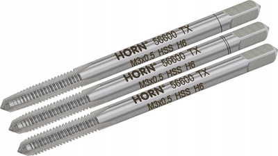Set çelësa fileto HSS M3, M3x0.5 mm, 3 copë