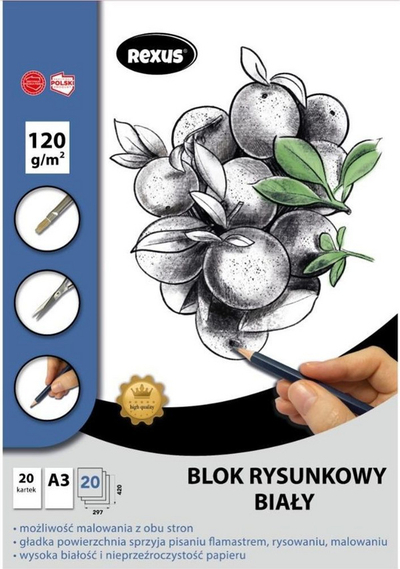 Bllok vizatimi Beniamin, A3, i bardhë