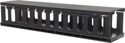 Organizues kabllosh Techly 2U për raft 19" rack, me kapak, i zi