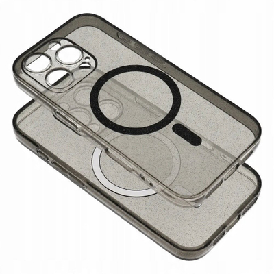 Заштитна маска MagSafe за телефон за iPhone 16 Pro, проѕирна, со заштита за камера, со црн сјај