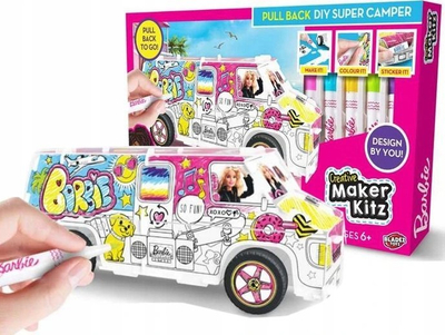 Set ndërtimi Barbie DIY Super Camper, kamper lodër me tërheqje, për fëmijë