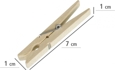 Kapëse rrobash Wenko, dru natyral 7 cm, set 50 copë