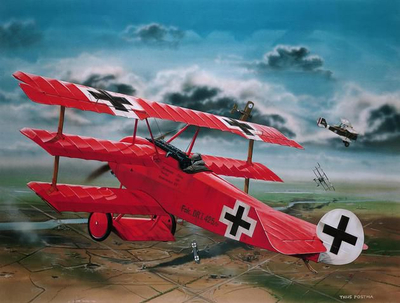 Model ndërtimi Revell Fokker DR.1 Richthofen, avion luftarak, miniaturë dekorative, shumëngjyrësh