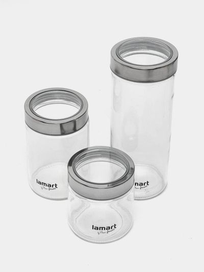 Set kavanozë qelqi Lamart LT6010, 3 copë