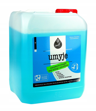 Lëng pastrimi Mill Clean Umyje për xhama dhe pasqyra, 5L, blu