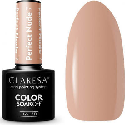 Llaka xhel për thonj Claresa SoakOff Color Perfect Nude, NUDE 07, UV LED, 5g, nude